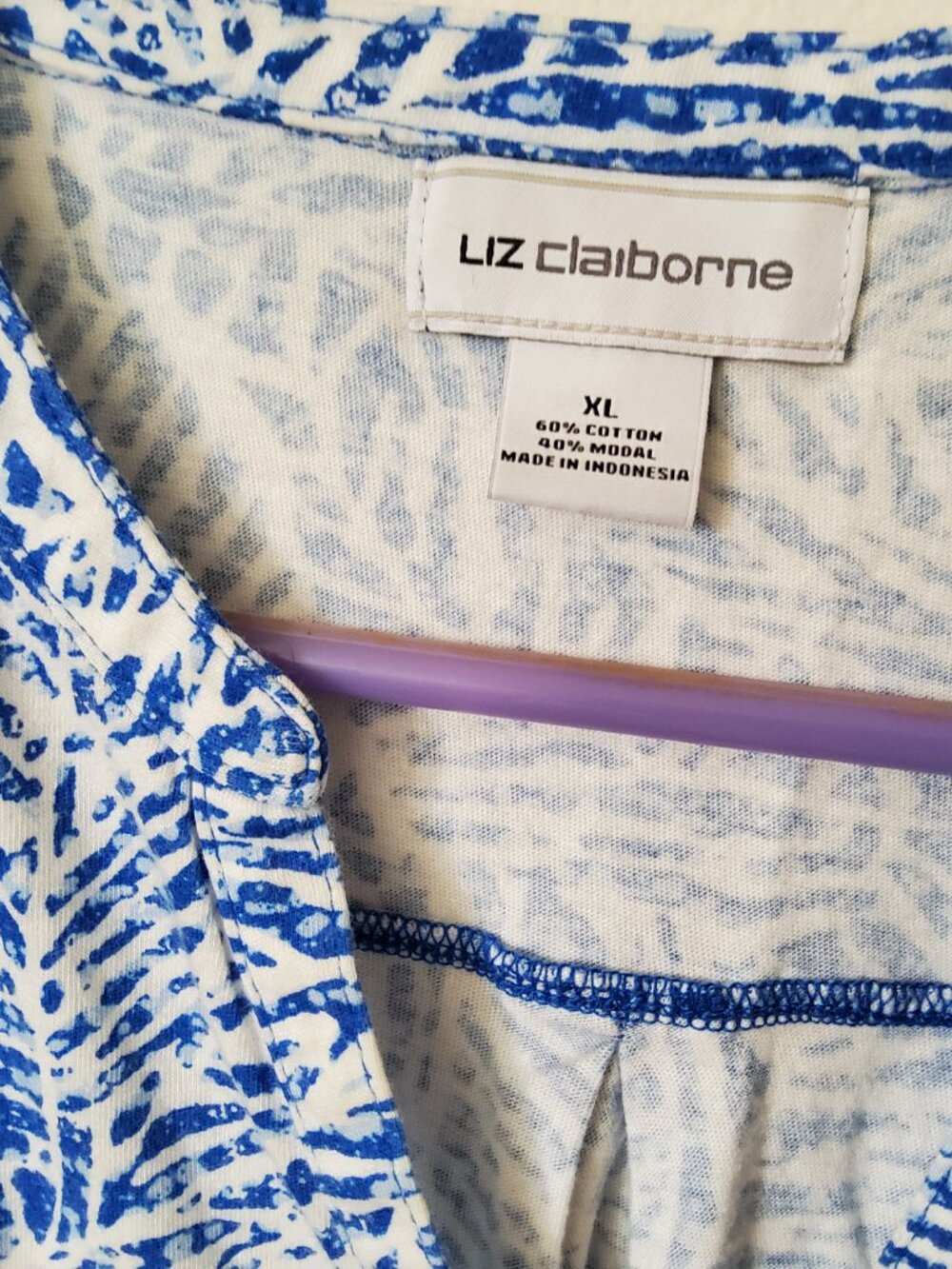 Liz Claiborne Tropical leaf Tank top size XL - Picture 2 of 2